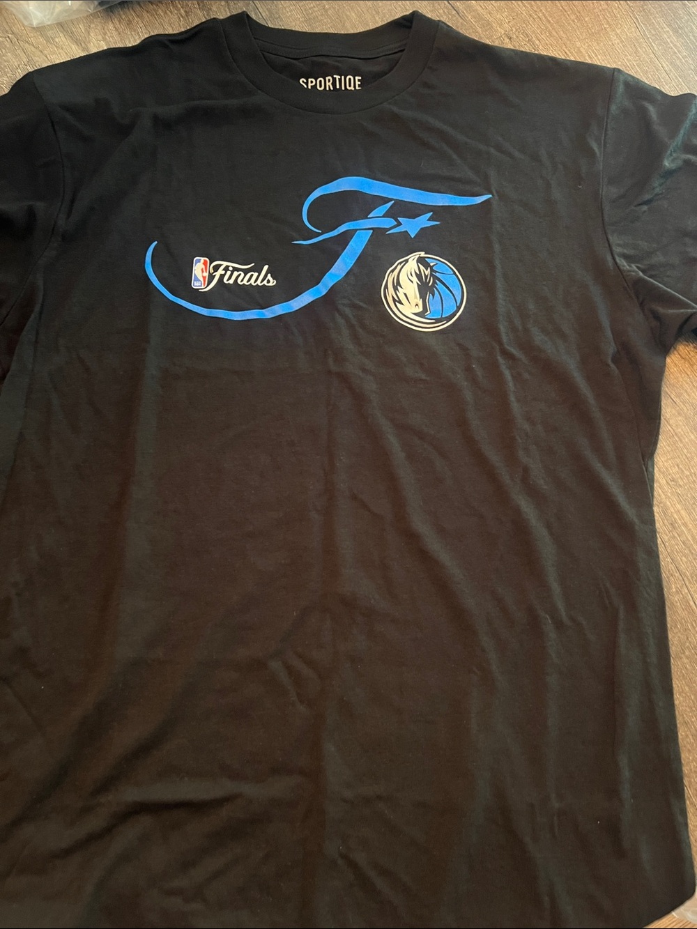 Sportiqe Dallas Mavericks NBA Finals Black Tee with Blue Logo